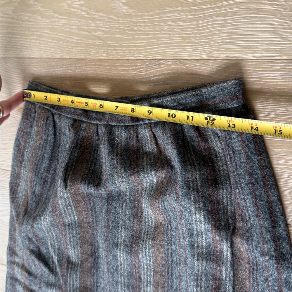 Vintage double breasted 100% wool White Stag Striped Skirt Set Sz 12 - Picture 11 of 13